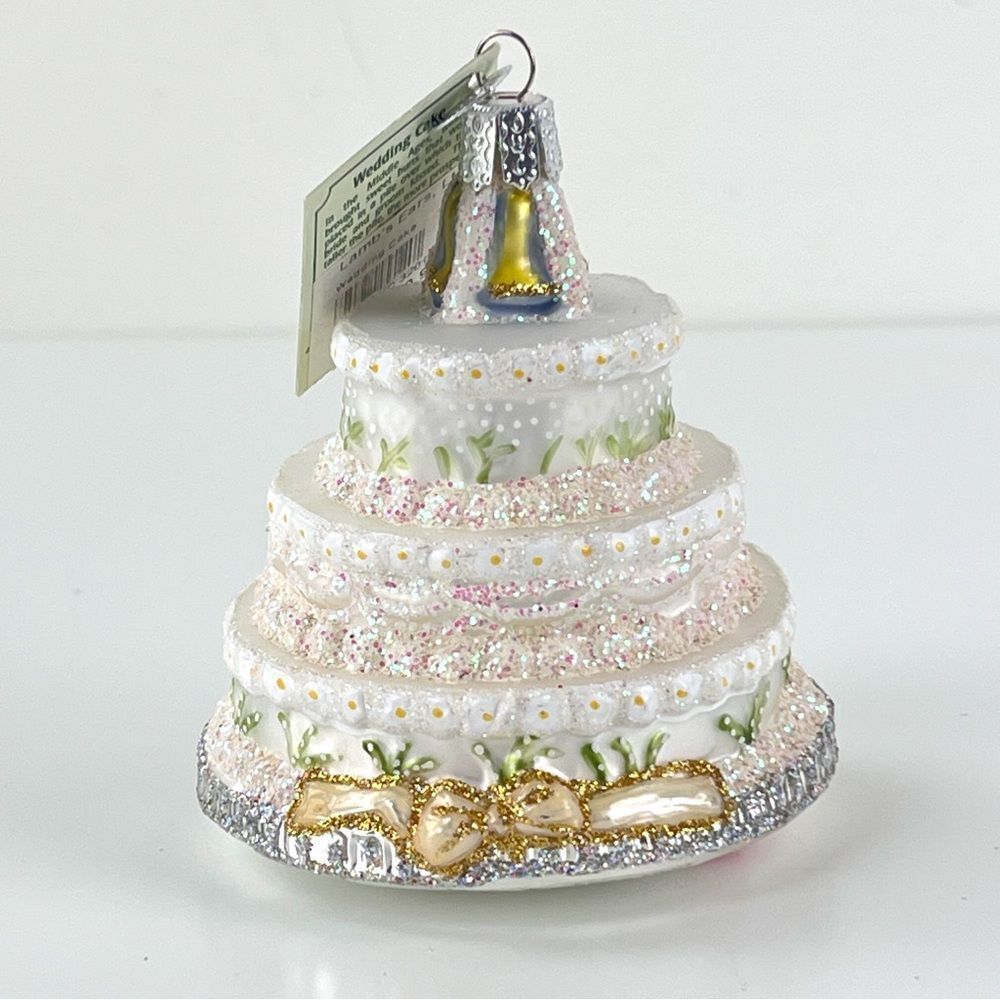 Old World Christmas Wedding Cake Glass Ornament
